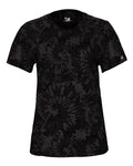 Badger Women's Tie-Dyed Tri-Blend T-Shirt - Black Tie-Dye Front