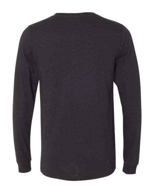 Heather CVC Long Sleeve Tee - Black Heather Back