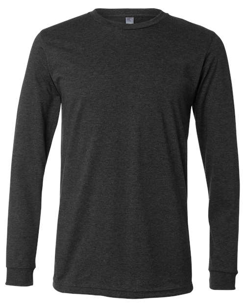 Heather CVC Long Sleeve Tee - Dark Grey Heather Front
