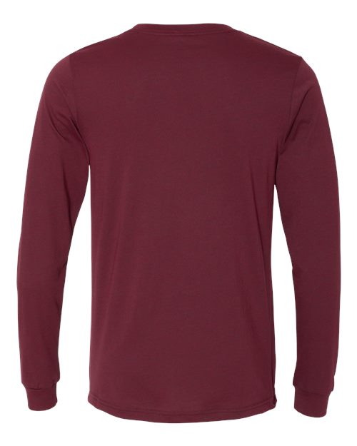 Heather CVC Long Sleeve Tee - Heather Cardinal Back