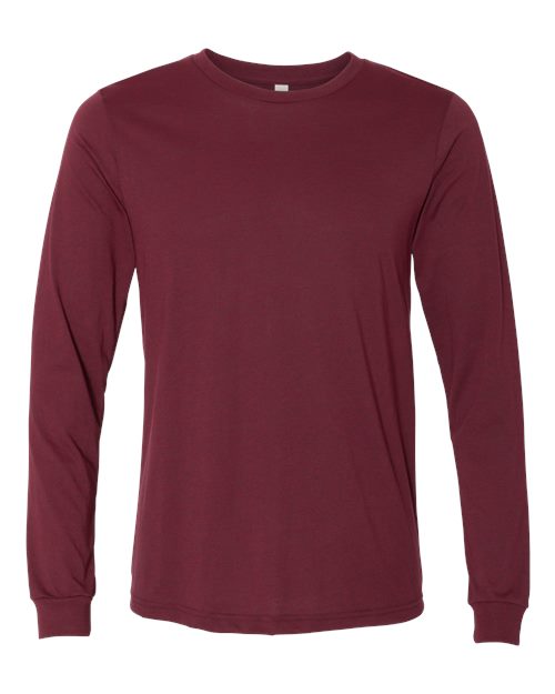 Heather CVC Long Sleeve Tee - Heather Cardinal Front