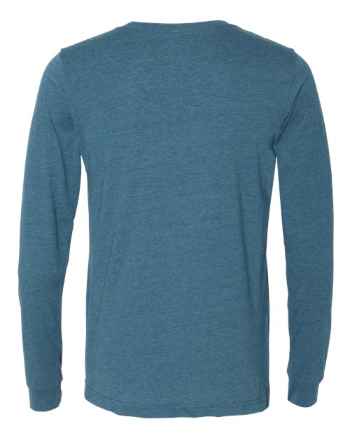 Heather CVC Long Sleeve Tee - Heather Deep Teal Back