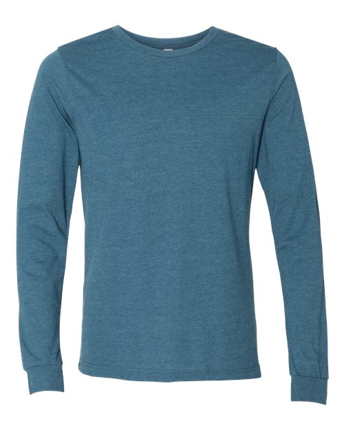Heather CVC Long Sleeve Tee - Heather Deep Teal Front
