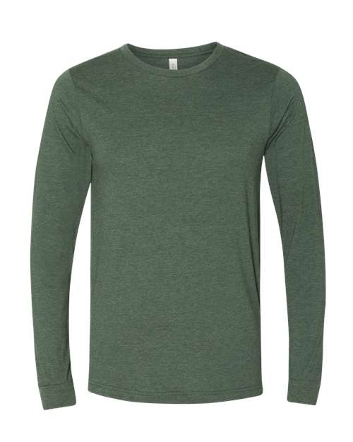 Heather CVC Long Sleeve Tee - Heather Forest Front