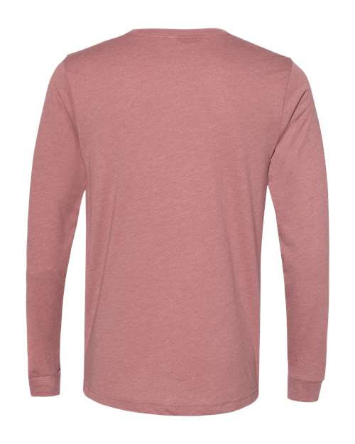 Heather CVC Long Sleeve Tee - Heather Mauve Back