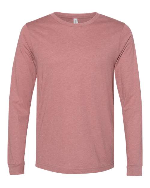 Heather CVC Long Sleeve Tee - Heather Mauve Front