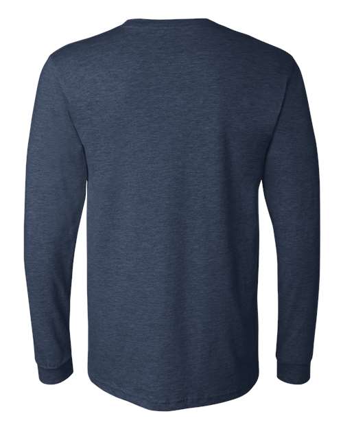 Heather CVC Long Sleeve Tee - Heather Navy Back