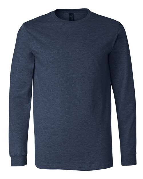 Heather CVC Long Sleeve Tee - Heather Navy Front