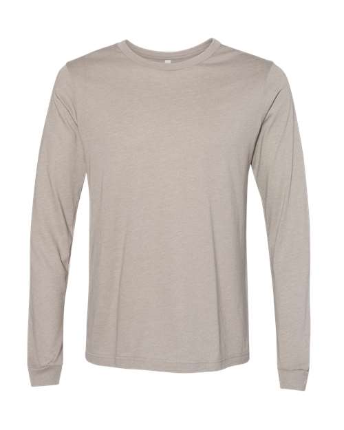 Heather CVC Long Sleeve Tee - Heather Stone Front