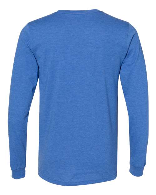 Heather CVC Long Sleeve Tee - Heather True Royal Back