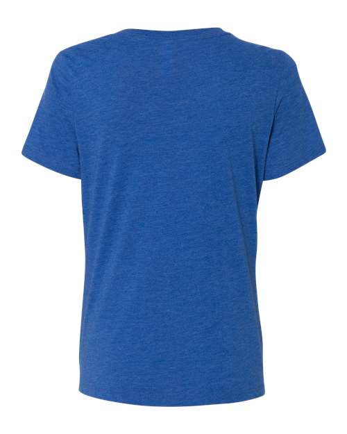 Women's Relaxed Triblend V-Neck Tee - True Royal Triblend Back