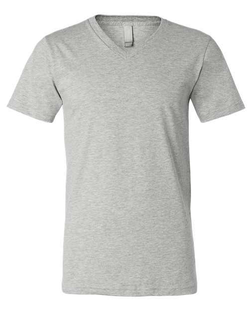 Unisex Heather CVC V-Neck Tee - Athletic Heather Front