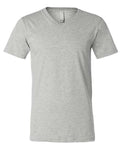 Unisex Heather CVC V-Neck Tee - Athletic Heather Front