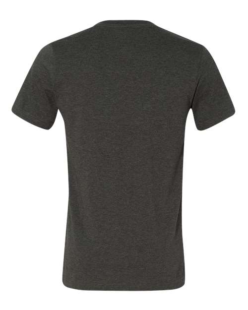 Unisex Heather CVC V-Neck Tee - Dark Grey Heather Back