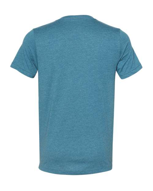 Unisex Heather CVC V-Neck Tee - Heather Deep Teal Back