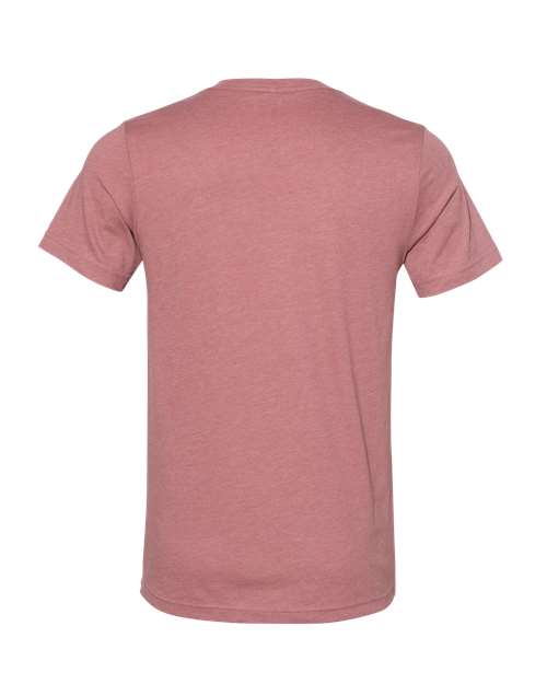 Unisex Heather CVC V-Neck Tee - Heather Mauve Back