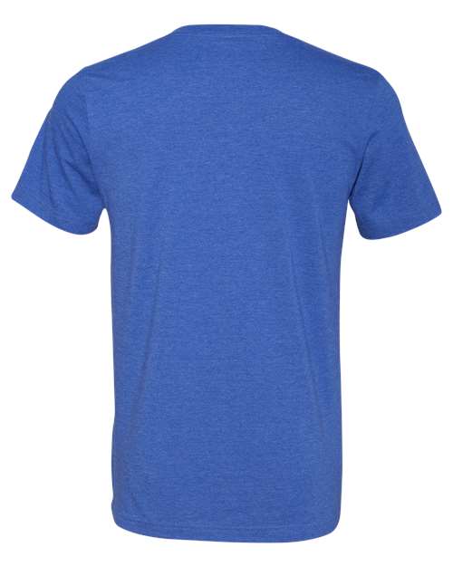 Unisex Heather CVC V-Neck Tee - Heather True Royal Back