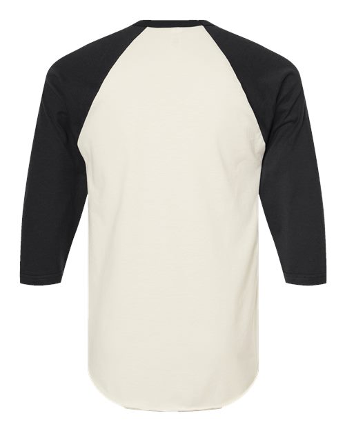 Unisex Fine Jersey Raglan T-Shirt - Vintage White/ Black Back