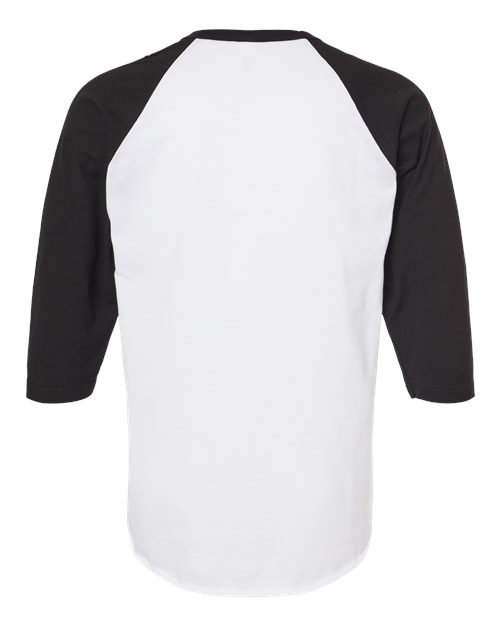 Unisex Fine Jersey Raglan T-Shirt - White/ Black Back
