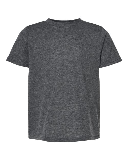 Youth Poly-Rich T-Shirt - Heather Charcoal Front