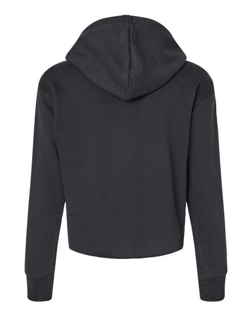 Next Level Women's Laguna Sueded Raw Edge Crop Hoodie Sweatshirt - Back