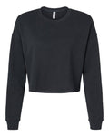 Independent Trading Co. Women's Lightweight Crop Crewneck Sweatshirt - Black Front