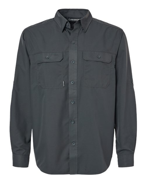DRI DUCK Men's Crossroad Woven Shirt - Charcoal Front