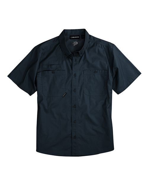 DRI DUCK Men's Craftsman Woven Short Sleeve Shirt - Deep Blue Front