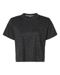 LAT Women's Boxy Tee - Black Leopard Front