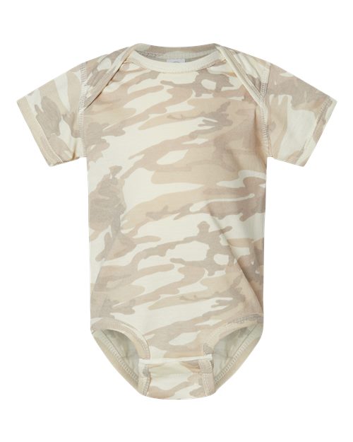 Rabbit Skins Infant Fine Jersey Bodysuit - Natural Camo Front