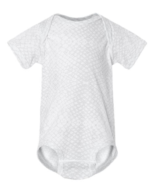 Rabbit Skins Infant Fine Jersey Bodysuit - White Reptile Front