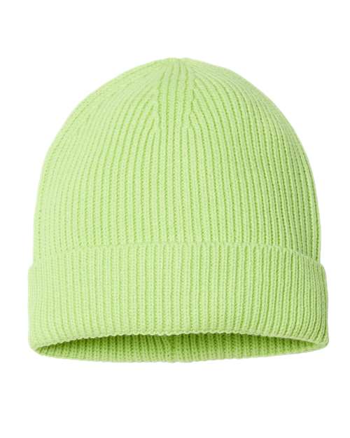 Atlantis Headwear Sustainable Fine Rib Cuffed Beanie - Back