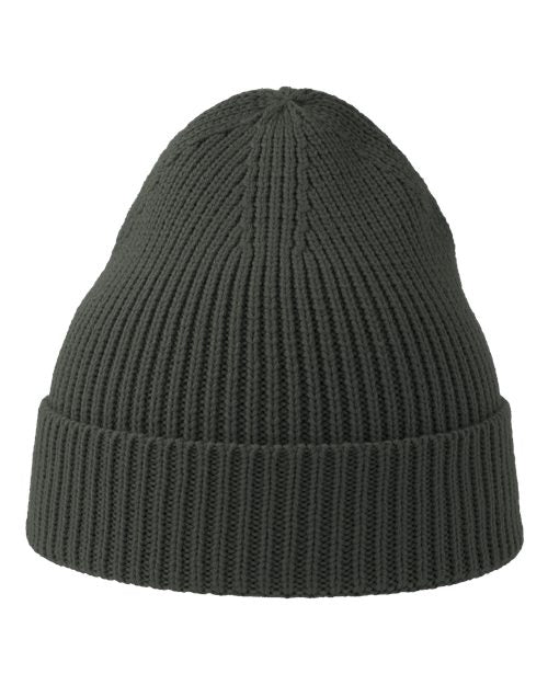 Atlantis Headwear Sustainable Fine Rib Cuffed Beanie - Dark Grey Front