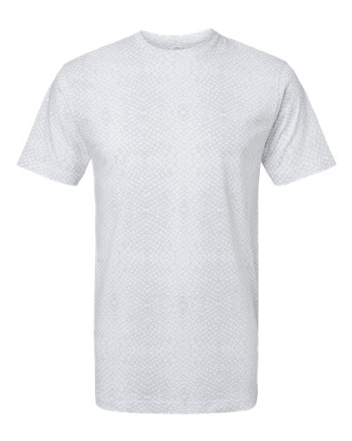 LAT Unisex Fine Jersey Tee - White Reptile Front