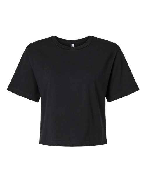 Women's Fine Jersey Boxy Tee - Black Front