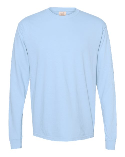 Unisex Garment-Dyed Heavyweight Long Sleeve T-Shirt - Hydrangea Front
