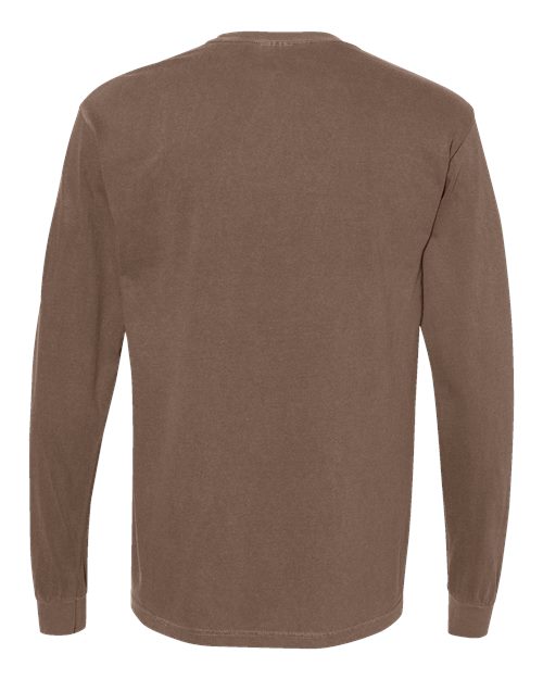 Unisex Garment-Dyed Heavyweight Long Sleeve T-Shirt - Espresso Back