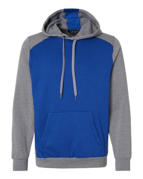 Augusta Sportswear Unisex Eco Revive™ Three-Season Triblend Fleece Hooded Sweatshirt - Royal/ Grey Heather Front