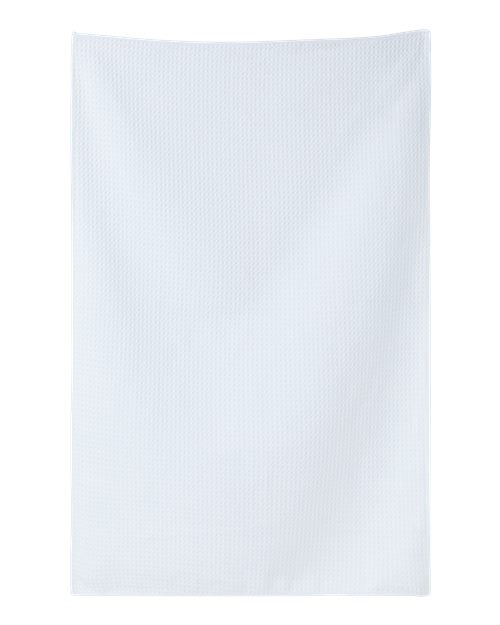 Liberty Bags Sublimation Waffle Weave Golf Towel - White Front