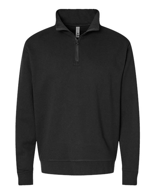 Next Level Unisex Fleece Quarter-Zip Pullover - Black Front