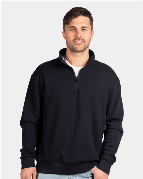Next Level Unisex Fleece Quarter-Zip Pullover - Model Front
