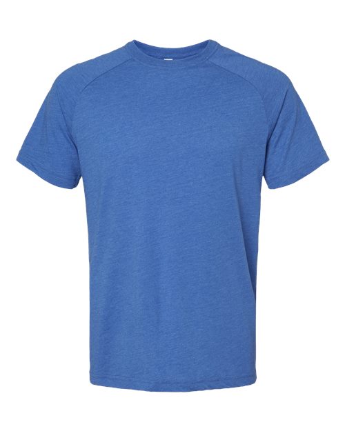 BELLA + CANVAS Men's Heather CVC Raglan Tee - Heather True Royal Front