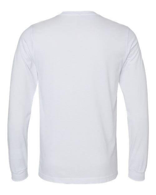 Heather CVC Long Sleeve Tee - Solid White Blend Back
