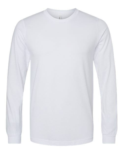 Heather CVC Long Sleeve Tee - Solid White Blend Front