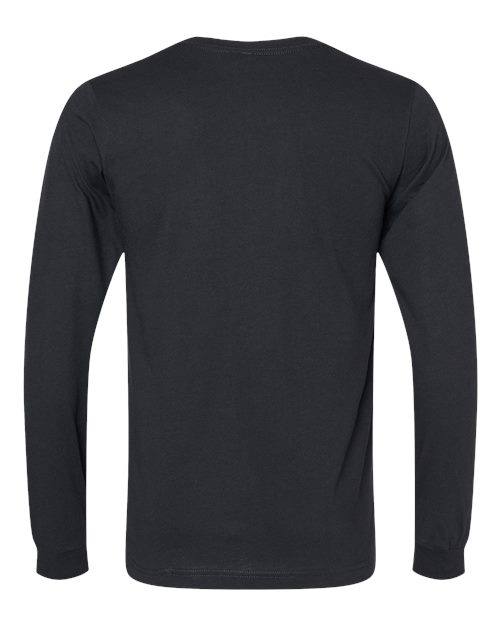 Heather CVC Long Sleeve Tee - Solid Black Blend Back