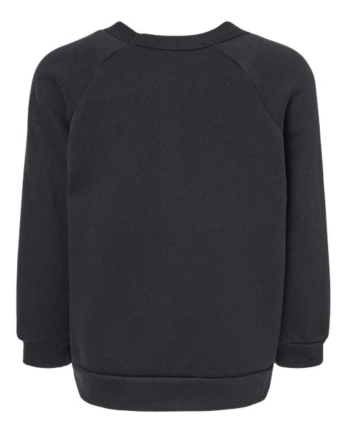 BELLA + CANVAS Toddler Sponge Fleece Raglan Crewneck Sweatshirt - Back