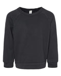 BELLA + CANVAS Toddler Sponge Fleece Raglan Crewneck Sweatshirt - Black Front