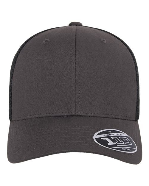 Flexfit 110® Mesh-Back Cap - Charcoal/ Black Front