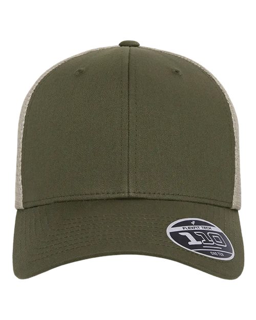 Flexfit 110® Mesh-Back Cap - Olive/ Khaki Front