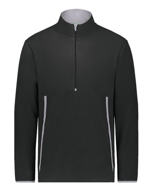 Augusta Sportswear Unisex Eco Revive™ Polar Fleece Quarter-Zip Pullover - Black Front